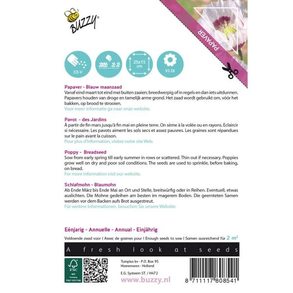 Blauwmaanzaad - Papaver Somniferum 2 Blauwmaanzaad - Papaver Somniferum - Afbeelding 2