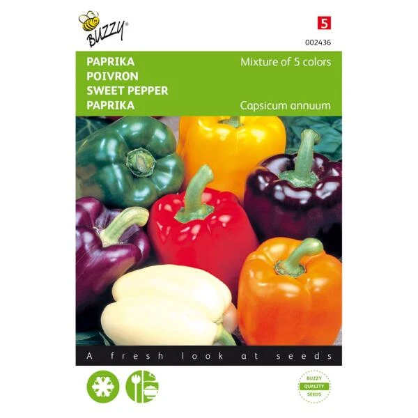 Paprika 5 Kleurenmengsel - Capsicum Annuum 1 Paprika 5 Kleurenmengsel - Capsicum Annuum