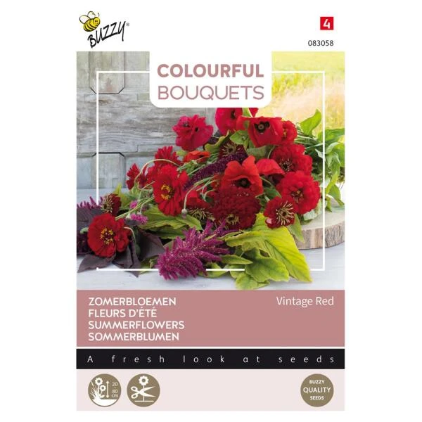 Zomerbloemen Vintage Red